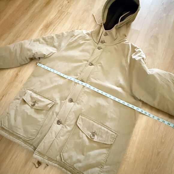 Vintage J Crew Oarsman Parka Jacket Coat Men’s Size Large Tan Khaki 90’s Lined - Picture 6 of 16